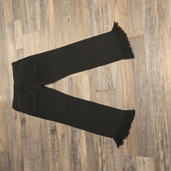 FRAME | Denim Womens Size 29 | Le High Straight Jeans | Black Frayed Fringe Hem​ - Picture 6 of 11